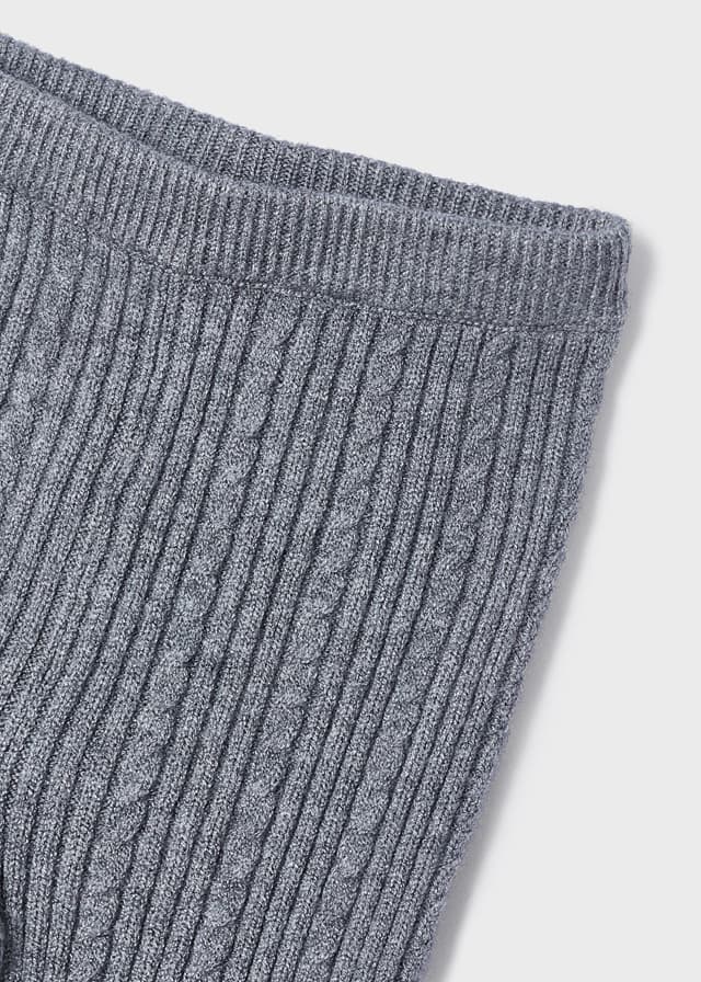 Knitted Baby Leggings- Steel