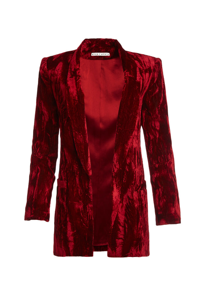 KYLIE EASY SHAWL COLLAR BLAZER - BORDEAUX