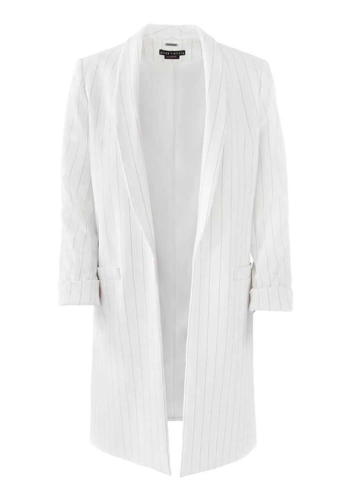 KYLIE EASY SHAWL COLLAR JACKET - WHITE/BLACK