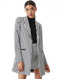 KYLIE NOTCH COLLAR JACKET - FREE STRIPE SM