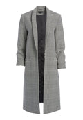KYLIE PLAID LONG JACKET - BLACK/WHITE