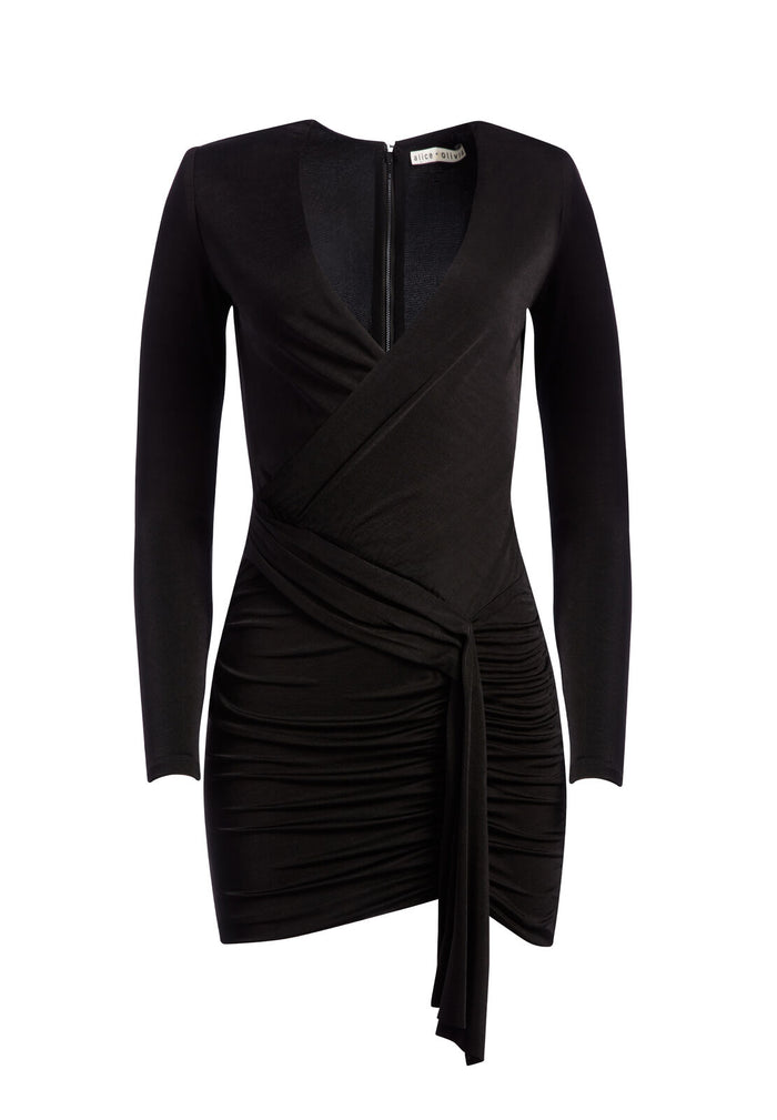 KYRA V-NECK  MINI DRESS - BLACK