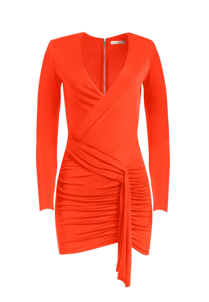 KYRA V-NECK  MINI DRESS - PAPRIKA