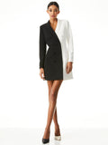 KYRIE TUXEDO DRESS - BLACK/OFF WHITE