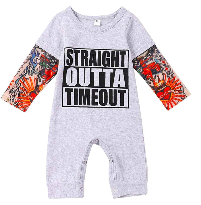Lady Killer Tattoo Sleeve Cotton Baby Romper