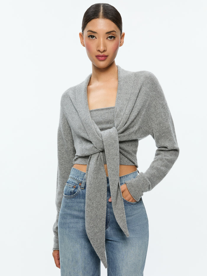 LANITA CARDIGAN - MEDIUM HEATHER GREY