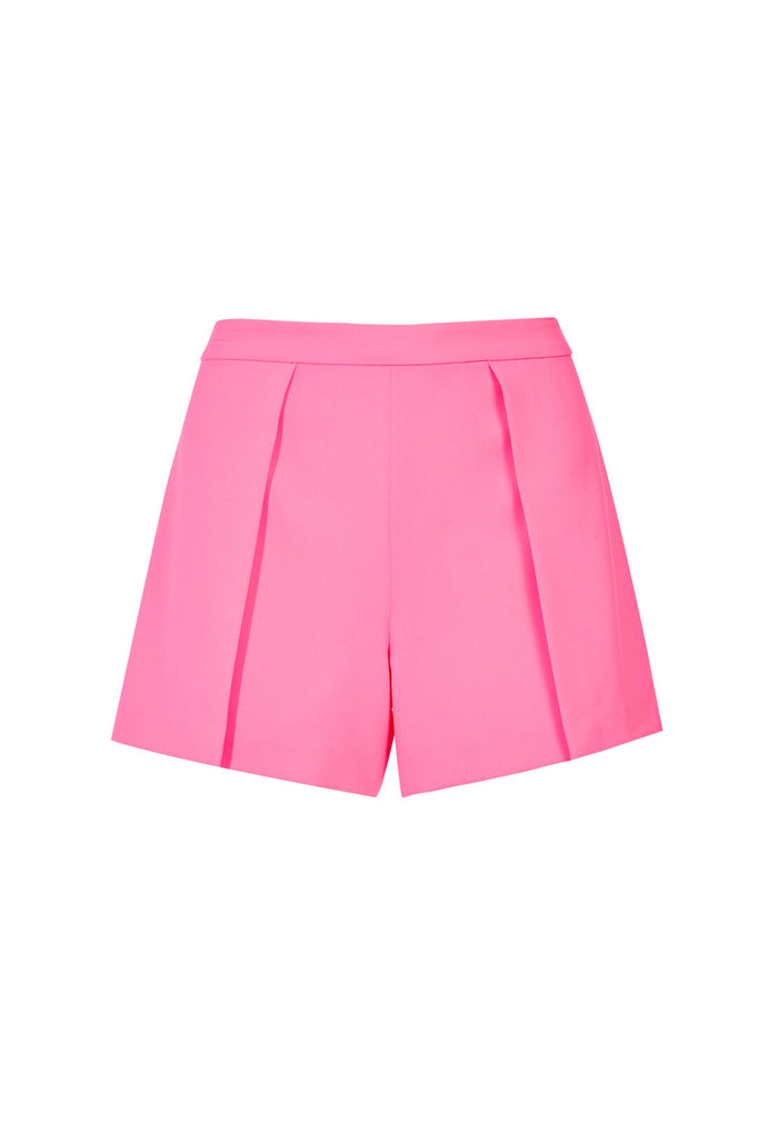 LARISSA OPEN PLEAT FRONT SHORT - HOT PINK