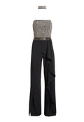 LATONYA EMBL BSTIER RFLD JMPST - BLACK/CRYSTAL