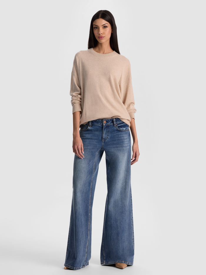 LAURA CASHMERE PULLOVER - OATMEAL HEATHER
