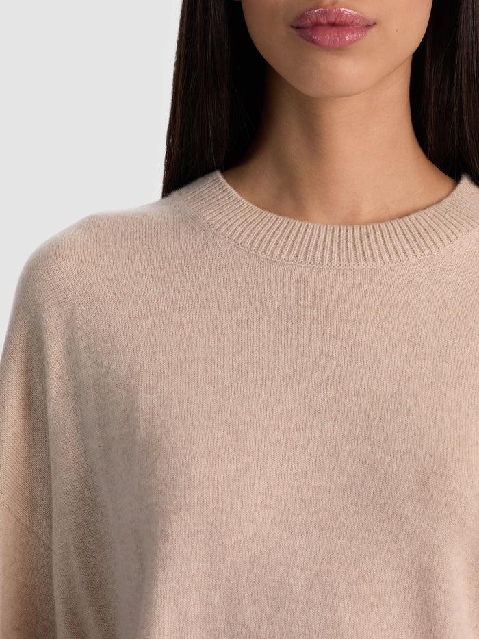LAURA CASHMERE PULLOVER - OATMEAL HEATHER
