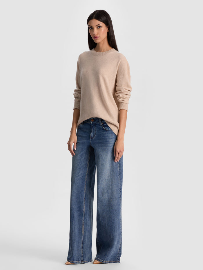 LAURA CASHMERE PULLOVER - OATMEAL HEATHER