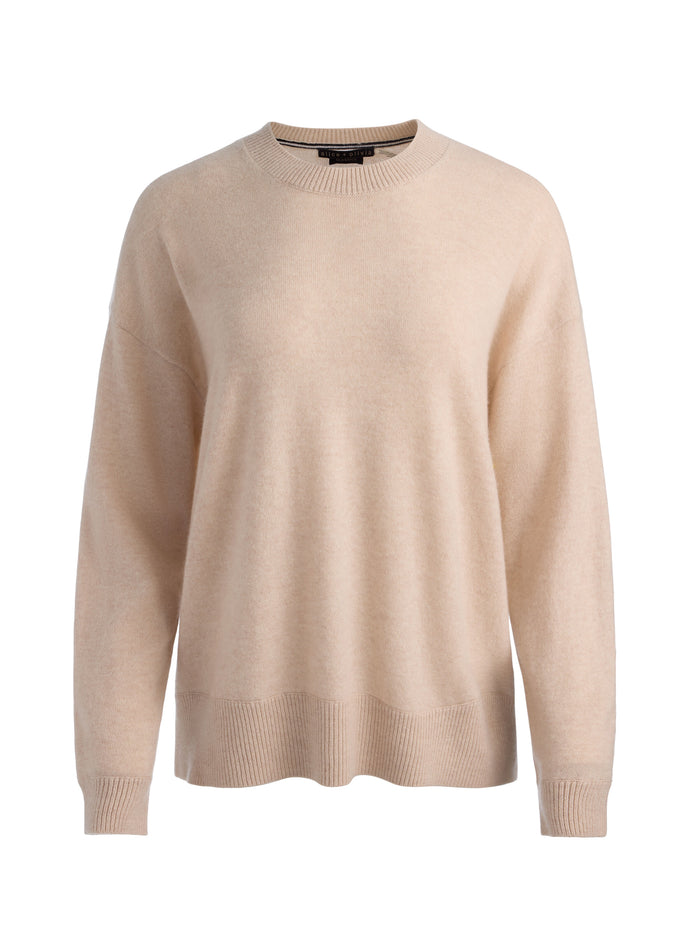 LAURA CASHMERE PULLOVER - OATMEAL HEATHER