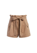 LAURINE PAPER BAG SHORTS - CAMEL