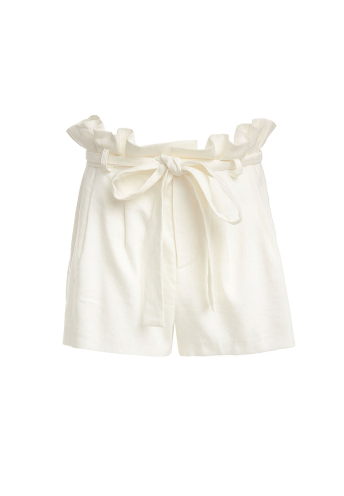 LAURINE PAPER BAG SHORTS - OFF WHITE