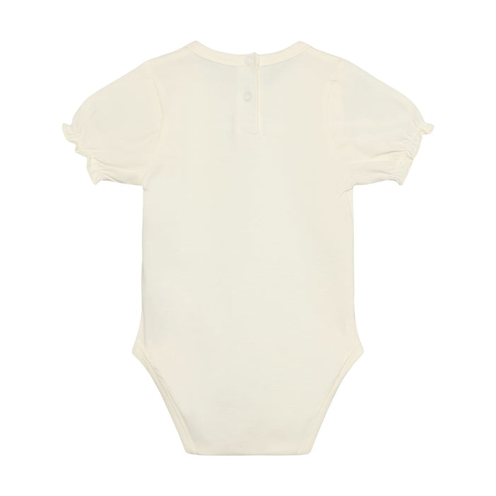 Lavender Embroidery on Cream Bodysuit