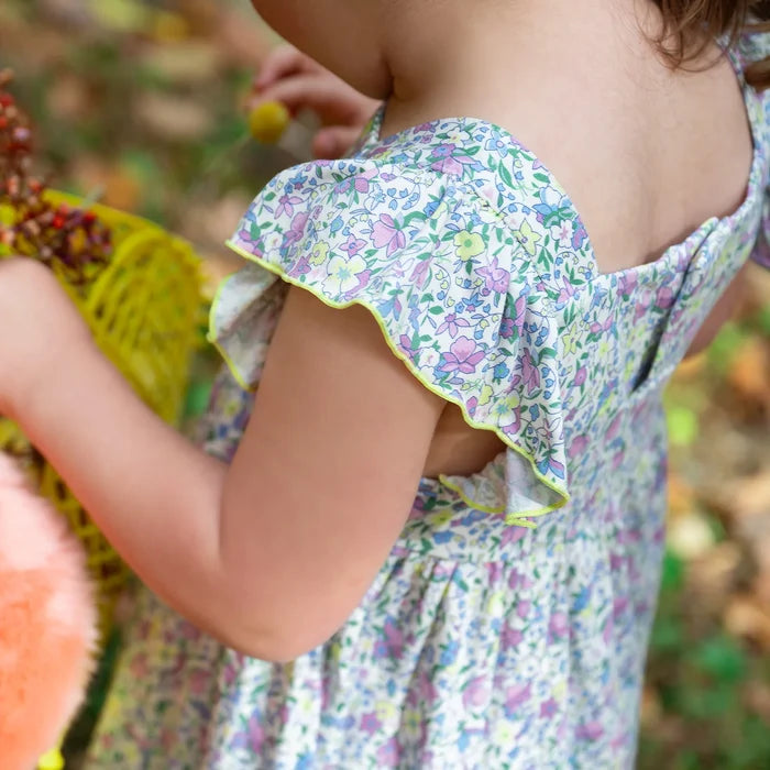 Lavina Square Neck Ruffle Dress
