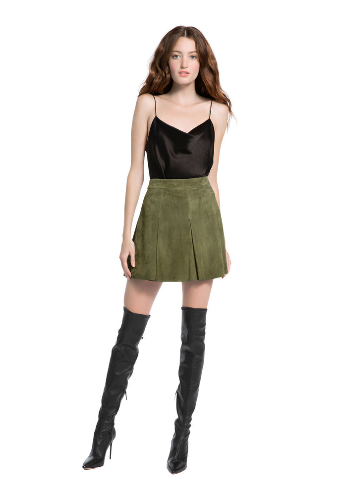 LEE SUEDE MINI SKIRT - MOSS