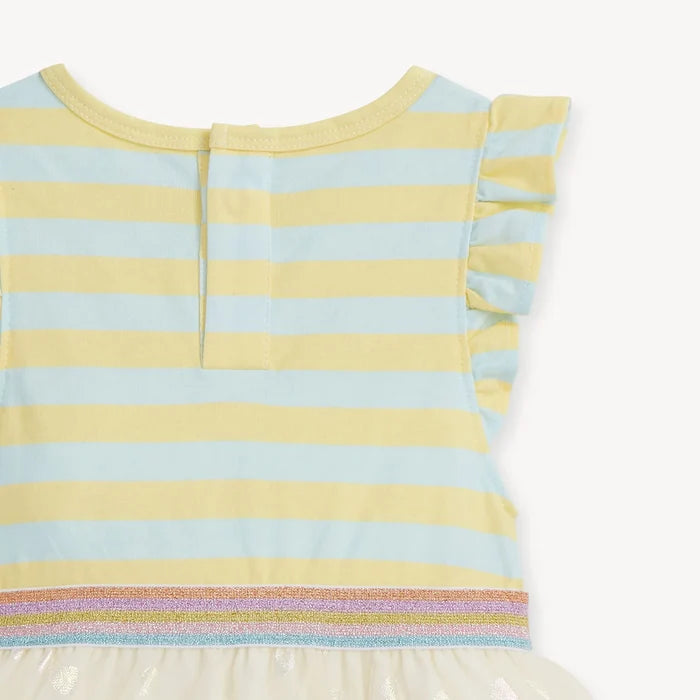Lemon Cream Stripe Magnetic Tutu Dress