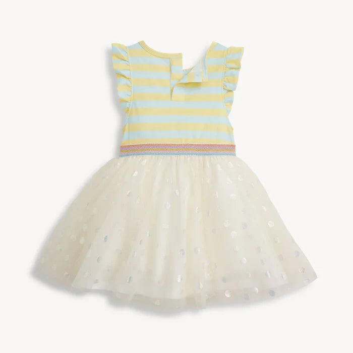 Lemon Cream Stripe Magnetic Tutu Dress