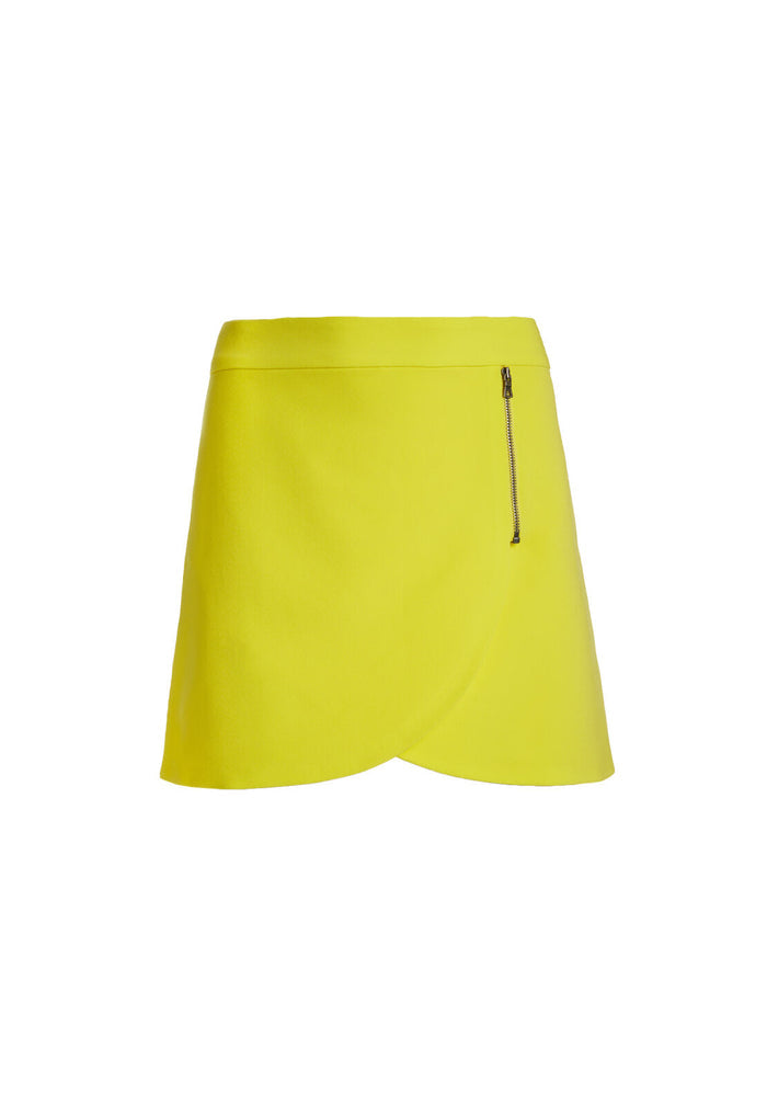 LENNON SIDE ZIP OVRLP MINI SKT - LEMON