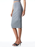 LEO FITTED MIDI SKIRT - MEDIUM HEATHER GREY