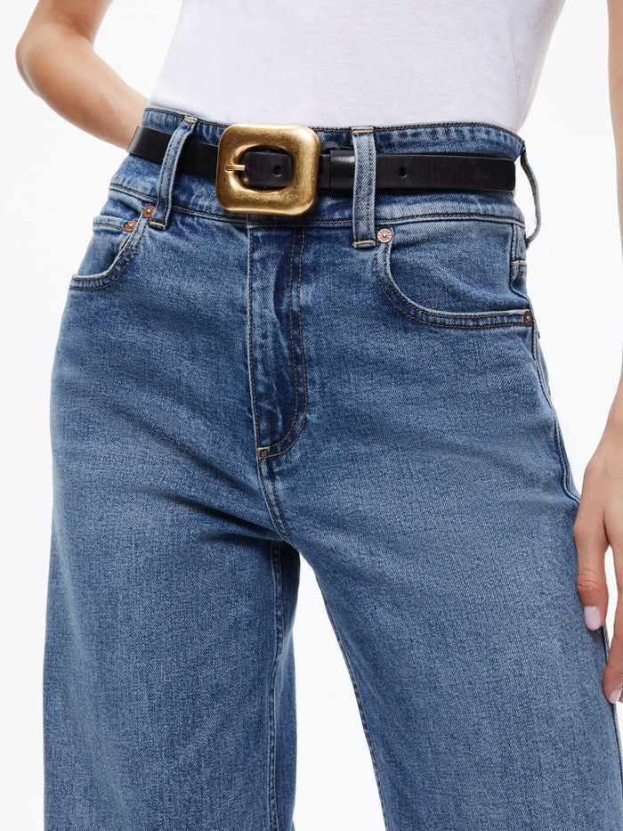 LETTY BUCKLE BELT - BLACK/GOLD