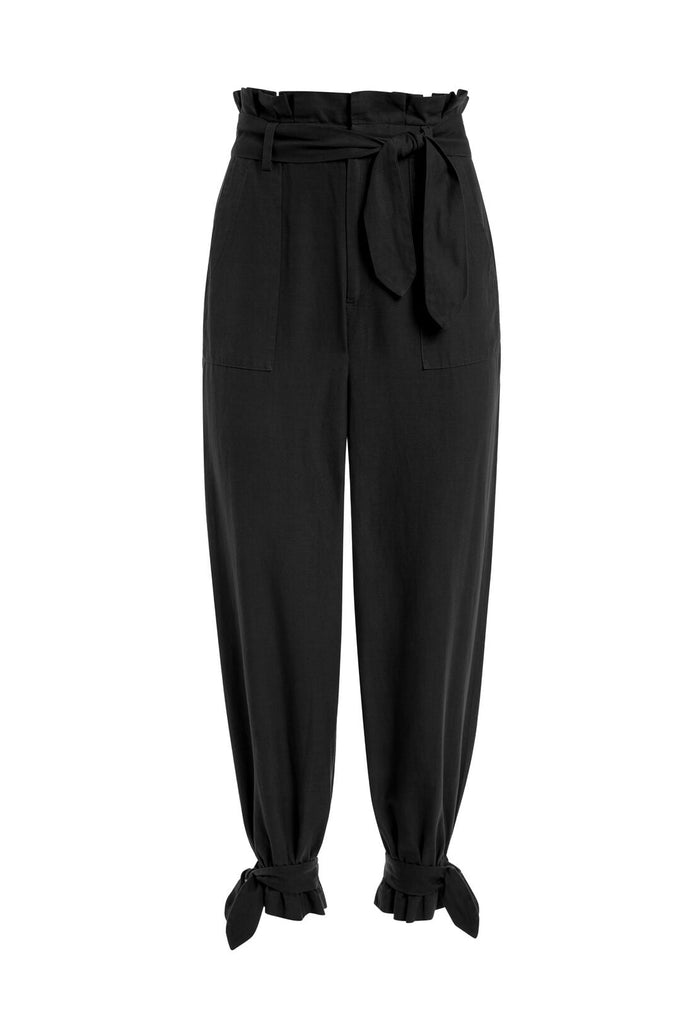 LIAM PAPERBAG PANT - BLACK