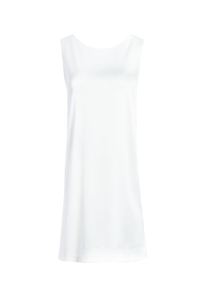 LITA COWL BACK SHIFT DRESS - OFF WHITE