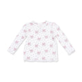 Long Sleeve Lettuce Edge Tunic Top- Bows & Hearts