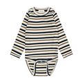 Long Sleeve Ribbed Striped Bodysuit- Dark Sapphire