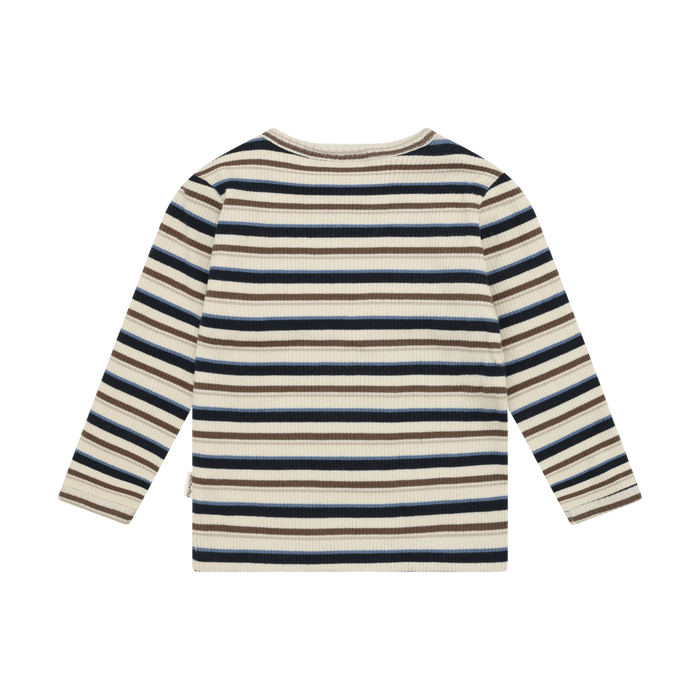 Long Sleeve Ribbed Striped Tee- Dark Sapphire