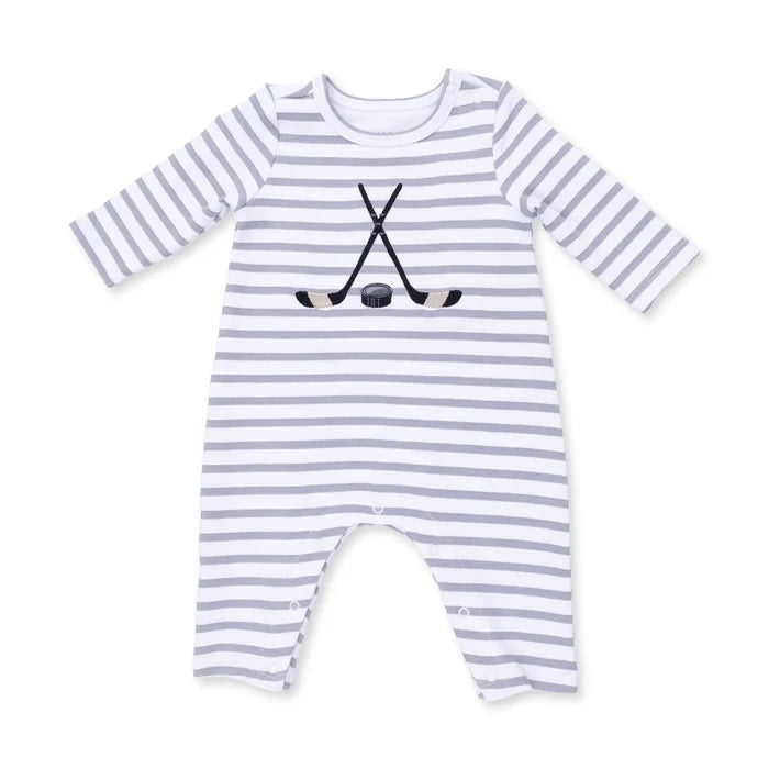 Long Sleeve Romper- Hockey