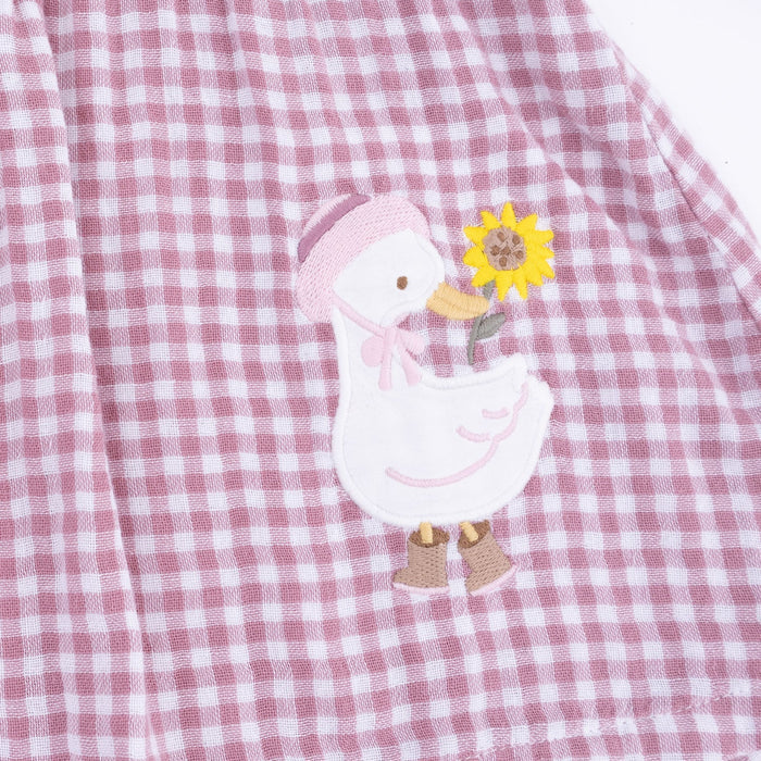 Long Sleeve Ruffle Dress and Legging- Berry Gingham