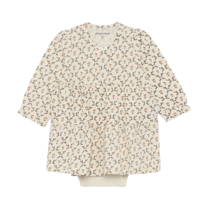 Long Sleeve Skirted Bodysuit- Seedpearl