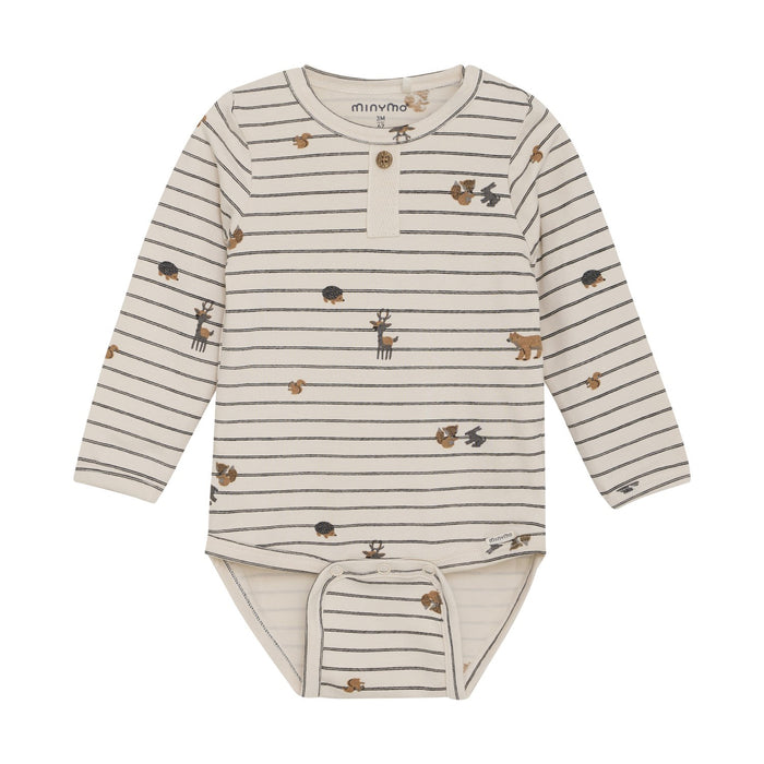 Long Sleeve Striped Animal Bodysuit