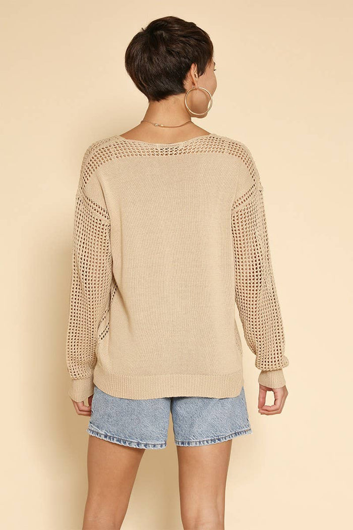 Long sleeve top - Crochet detailing on sleeves