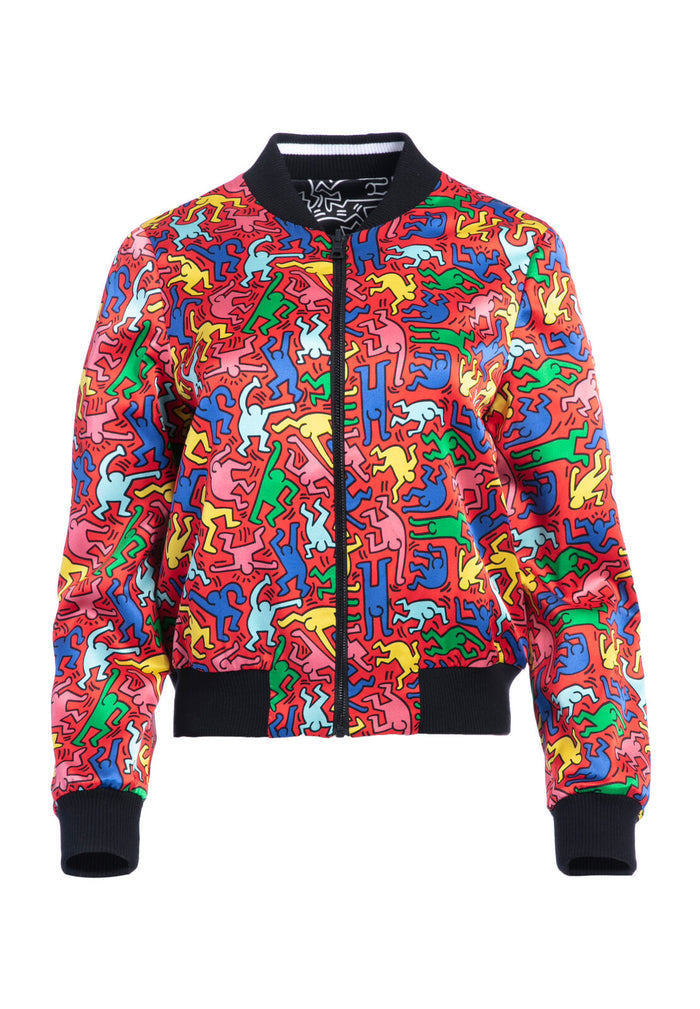 LONNIE REVERSIBLE BOMBER - DANCING MAN CHERRY/MULTI