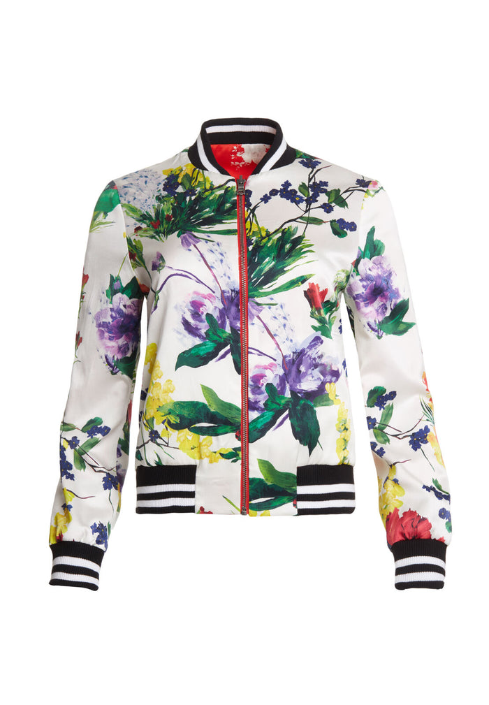 LONNIE REVERSIBLE BOMBER - FLORAL DAMASK/WILDFLOWER