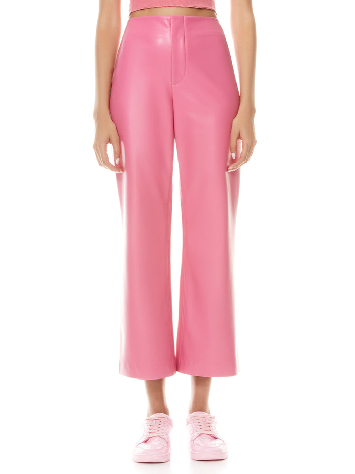 LORINDA VEGAN LEATHER ANKLE PANT - CALYPSO PINK