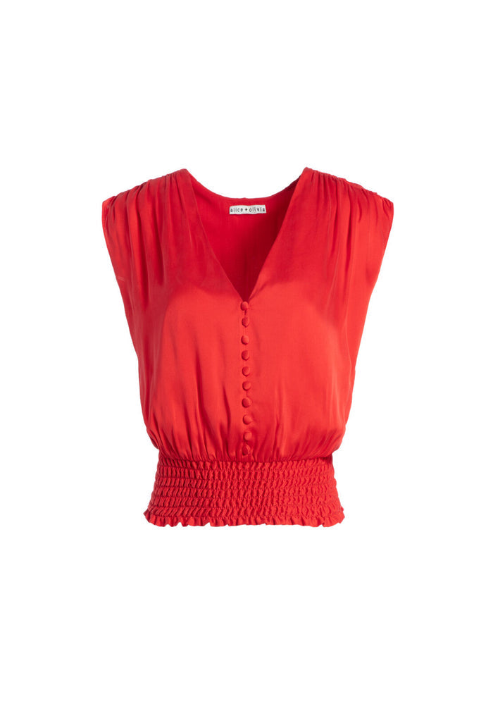 LORRETTA POLKA DOT TOP - CHERRY