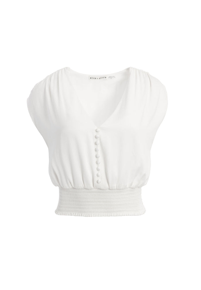 LORRETTA POLKA DOT TOP - OFF WHITE