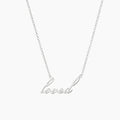 Loved Silver Script Necklace