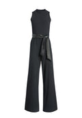 LUCCA MCKNK JUMPSUIT W LTR BLT - BLACK