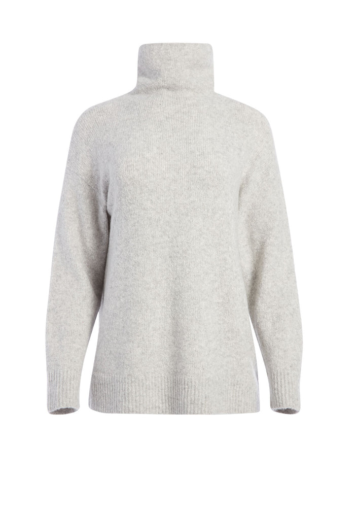 LUCILE TURTLENECK SWEATER - LIGHT HEATHER GREY