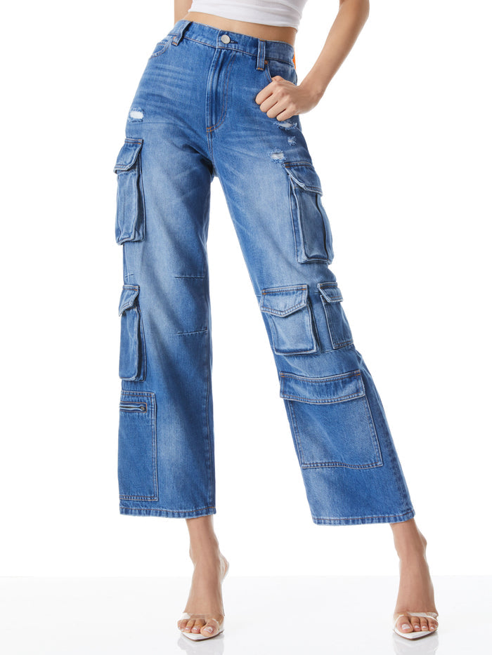 LUIS DENIM CARGO PANT - PASADENA BLUE