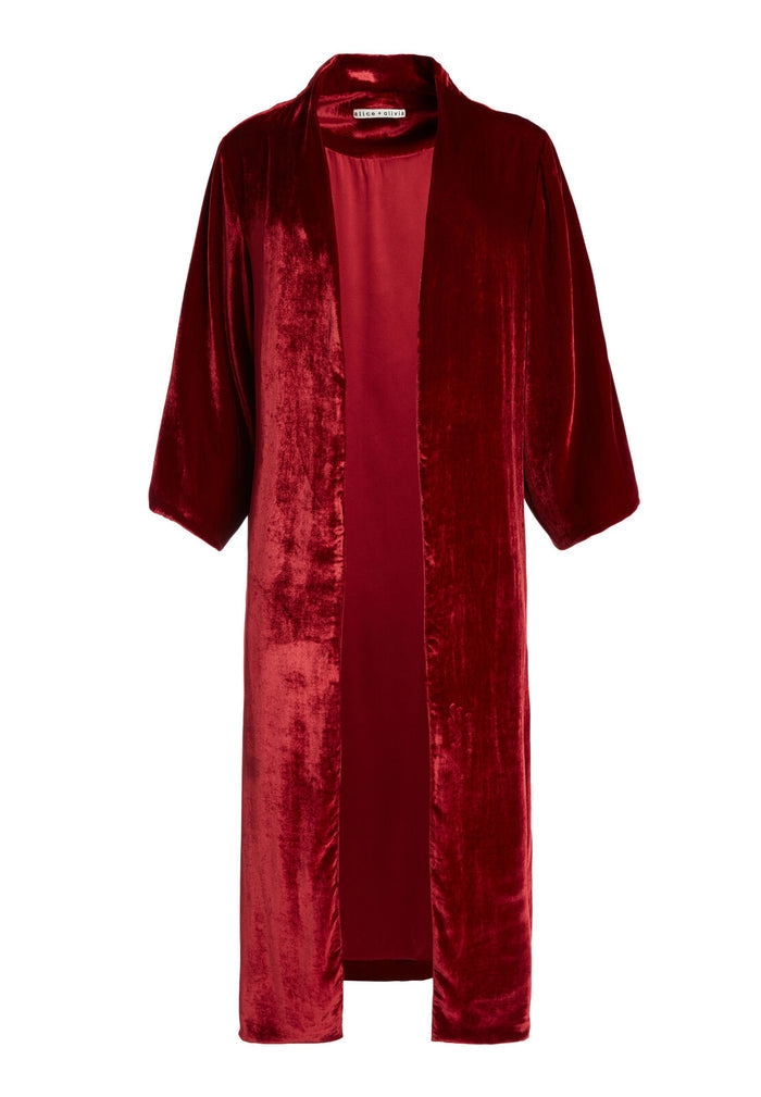 LYNN MID LENGTH KIMONO - DEEP RUBY