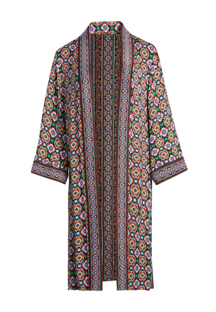 LYNN MID LENGTH KIMONO - PALACE TILE MULTI
