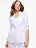 MACEY LINEN BLAZER - WHITE