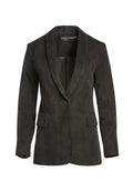 MACEY SUEDE SHAWL COLLAR BLAZER - BLACK