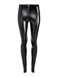 MADDOX BKZIP VEGAN LTR LEGGING - BLACK